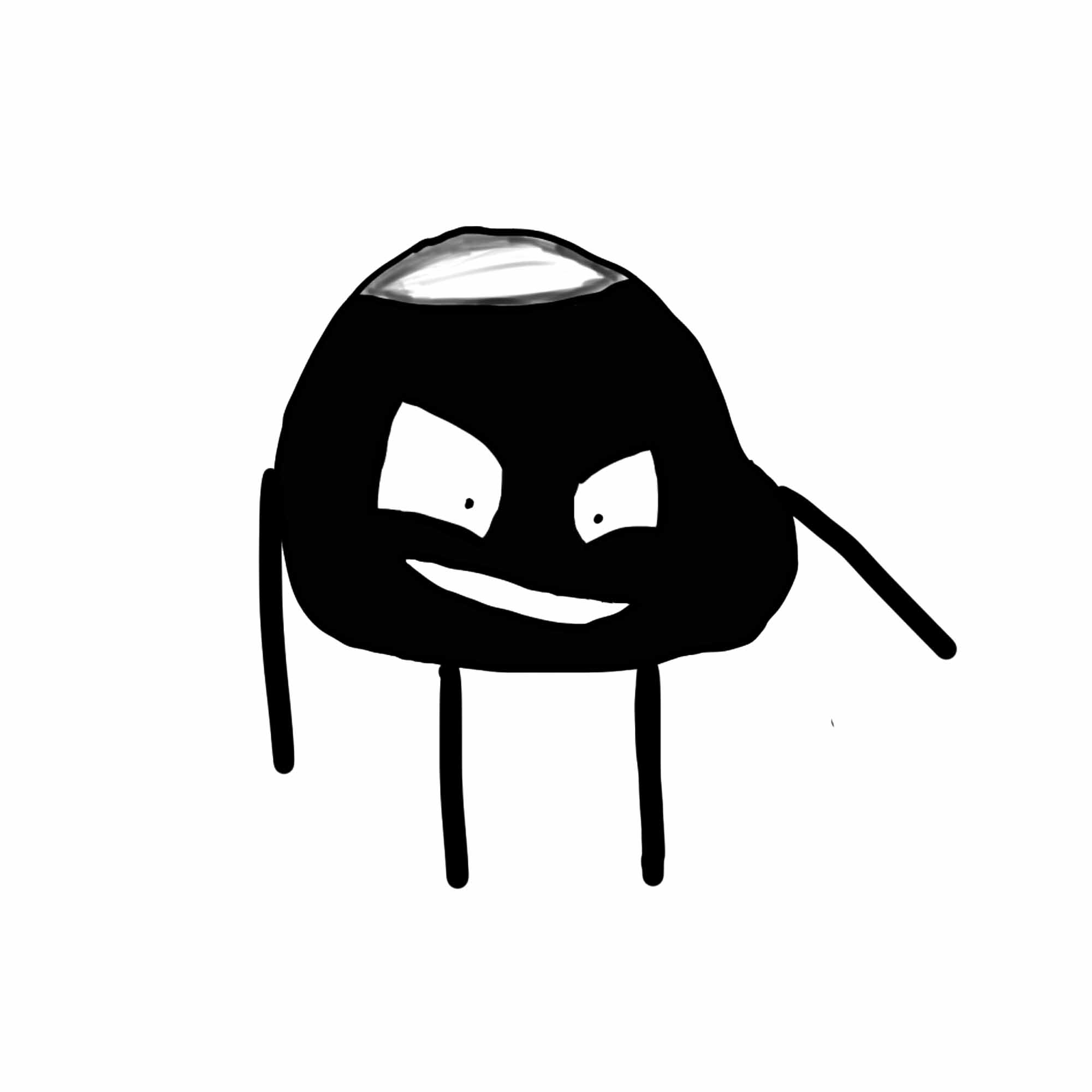 Dessin d'un marron stylisé avec des yeux et une bouche